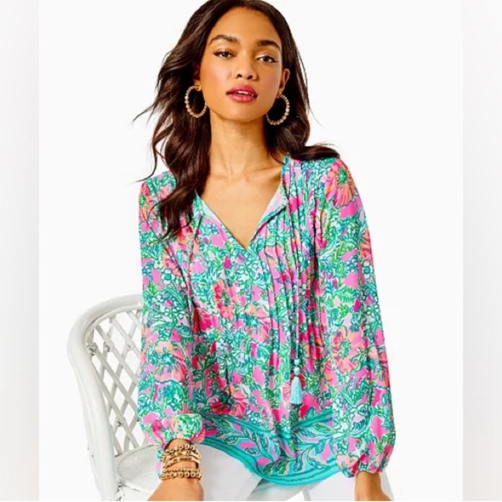 Lilly Pulitzer Soleil Pink Perfect Poppy Marilina Tunic Top